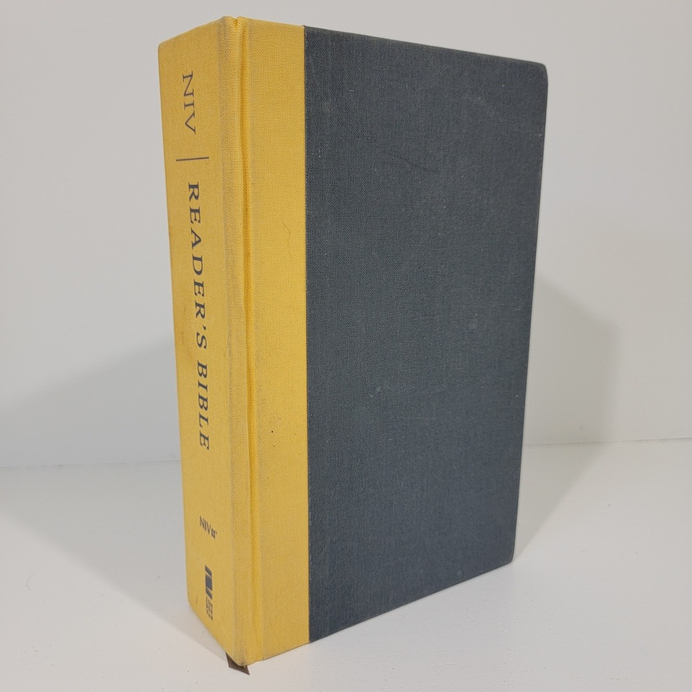 NIV Readers Bible Hardcover Cloth over Board Gray Yellow Zondervan Edition